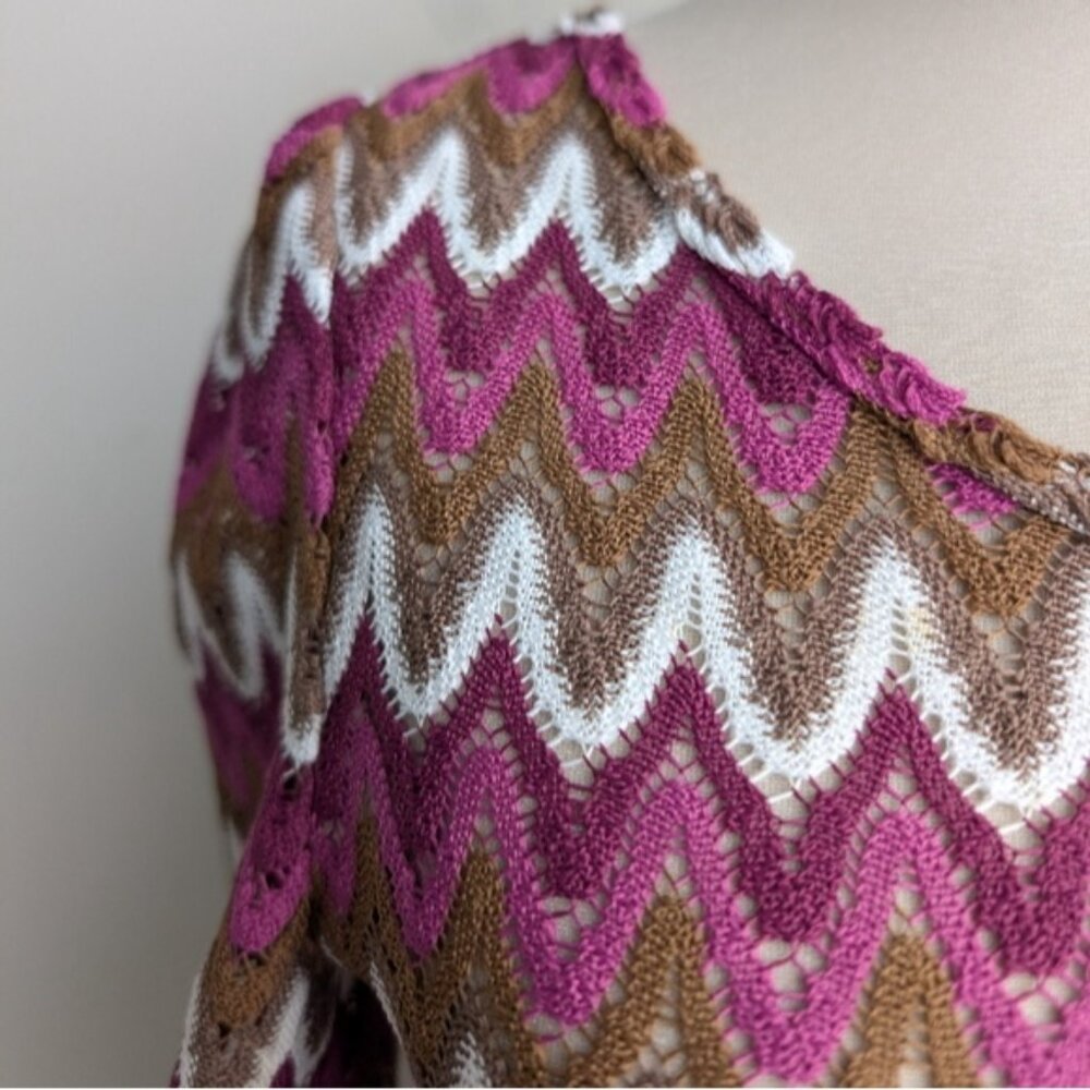 EDC Zigzag Chevron Patterned Long Sleeve Knit Dre… - image 2